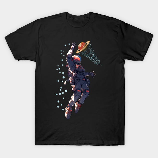astronaut plays basketball T-Shirt by NemfisArt